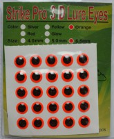 Объемные глаза наклейки оранжевые 4 мм Strike Pro 3D Lure Eyes - Интернет-магазин товаров для рыбалки «Академiя Рыбалки»