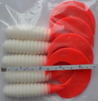 Силиконовые приманки Яман Твистер SPIRAL 6'  цвет White Red Tail - Интернет-магазин товаров для рыбалки «Академiя Рыбалки»