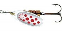 Вращающаяся блесна MEPPS COMET DECOREE №0 Silver/Red Dots - Интернет-магазин товаров для рыбалки «Академiя Рыбалки»