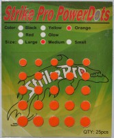 Strike Pro Power Dots свинцовые наклейки для воблеров оранжевые размер M от 0,07 до 0,16 гр 25 шт - Интернет-магазин товаров для рыбалки «Академiя Рыбалки»